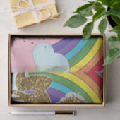 レトロユニコーンレインボー&金ゴールドスターズバースデーパーティー 薄葉紙 (ギフト)