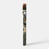 レトロユニークオートバイとギアの電話ケース iPhone 15ケース (左側面)