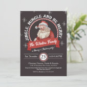 レトロユニークサンタジングルとミングルクリスマス 招待状 (スタンド正面)