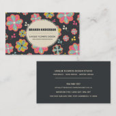 レトロユニークスタイルフラワーズ名刺 名刺 (正面/裏面)