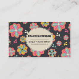 レトロユニークスタイルフラワーズ名刺 名刺