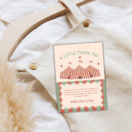 レトロユニークヴィンテージカーニバルサーカス赤ちゃんシャワー サンキューカード