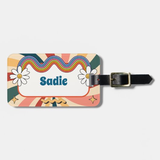 レトロユースキャンプパーソナライズされた ラゲッジタグ (正面横)