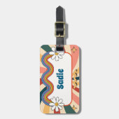 レトロユースキャンプパーソナライズされた ラゲッジタグ (正面縦)