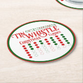 レトロユーモアのあるティンホイッスルクリスマスクラシック ラウンドペーパーコースター (アングル)