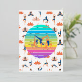 レトロヨガ鮮やかの流れの調和 箔招待状 (立ち正面)