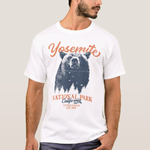 レトロヨセミテナショナルパークカリフォルニアブラックベア Tシャツ