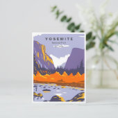 レトロヨセミテ国立公園ハーフドームカリフォルニア ポストカード (スタンド正面)
