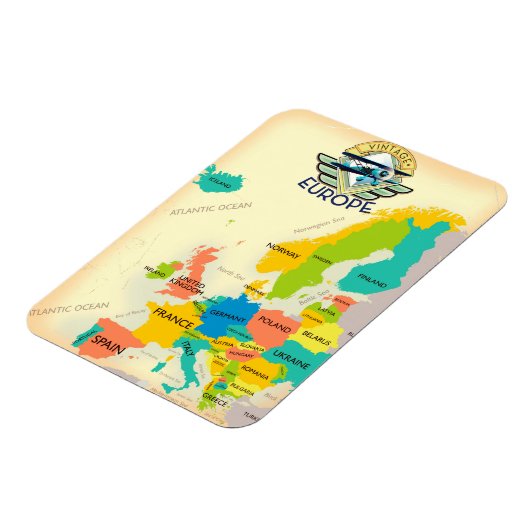 レトロヨーロッパの地図。 マグネット (左側)