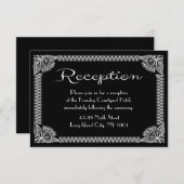 レトロヨーロッパ白黒フローラ披露宴 エンクロージャーカード (正面/裏面)