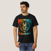 レトロライオン顔 Tシャツ (正面フル)