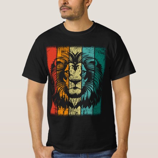 レトロライオン顔 Tシャツ (正面)