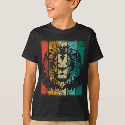 レトロライオン顔 Tシャツ (正面)