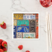 レトロライセンスプレート収集 スタンダードカクテルナプキン (インサイチュ)