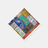 レトロライセンスプレート収集 スタンダードカクテルナプキン (角)