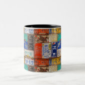 レトロライセンスプレート収集 ツートーンマグカップ (中央)