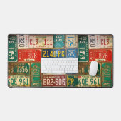 レトロライセンスプレート収集 デスクマット (キーボード&マウス)