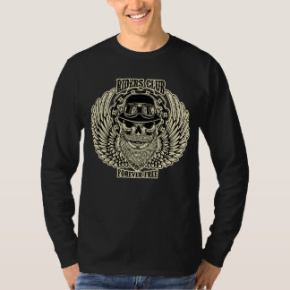 レトロライダースドクロヘルメット翼オートバイTシャツ Tシャツ