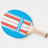 レトロライトスカイブルーストライプボード名 卓球ラケット (横)