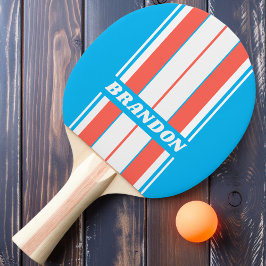 レトロライトスカイブルーストライプボード名 卓球ラケット
