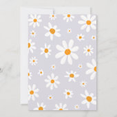 レトロライトパープルデイジー誕生日パーティーの招待 招待状 (裏面)