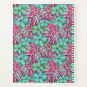 レトロライトピンクと緑の花模様 プランナー手帳 (裏面)