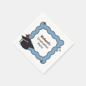 レトロライトブルースクイグルボーイ卒業パーティー スタンダードカクテルナプキン (角)