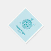 レトロライトブルーティール（緑がかった色）ディスコ結婚のデコーナプキンス スタンダードカクテルナプキン (角)