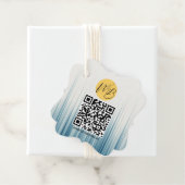 レトロライトブルービジネスQrコードのパッケージラベル フェイバータグ (インサイチュ)