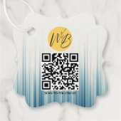 レトロライトブルービジネスQrコードのパッケージラベル フェイバータグ (正面)