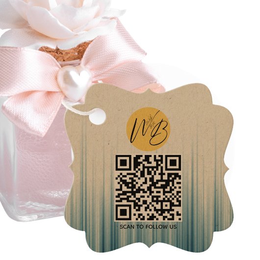 レトロライトブルービジネスQrコードのパッケージラベル フェイバータグ