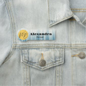 レトロライトブルーモダンレストラン従業員 名札 (インサイチュ)