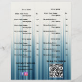 レトロライトブルーレストランテイクアウトメニューQRコード チラシ (裏面)