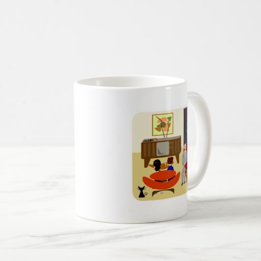 レトロライフスタイルおもしろい60カワイトホームアート  コーヒーマグカップ (正面右)