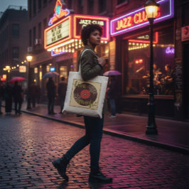 レトロライブミュージックビニールレコードトートバッグ トートバッグ