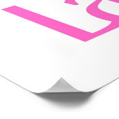 レトロライブラブピンクターコイズタイポグラフィ ポスター (角)