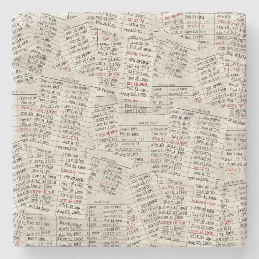 レトロライブラリカードコレクション ストーンコースター (正面)