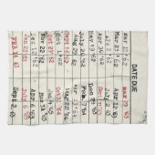 レトロライブラリカード キッチンタオル (横)