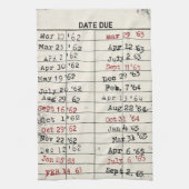 レトロライブラリカード キッチンタオル (縦)