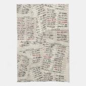 レトロライブラリカード キッチンタオル (縦)