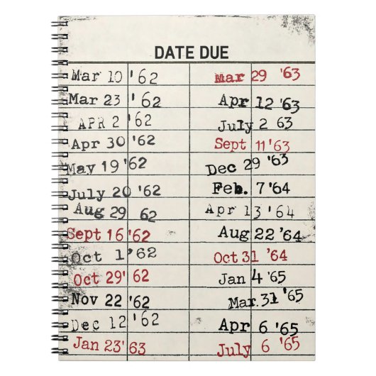 レトロライブラリカード ノートブック (正面)