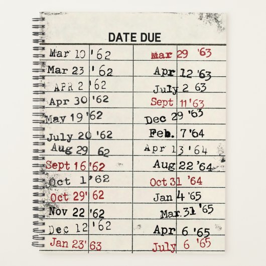 レトロライブラリカード プランナー手帳 (正面)