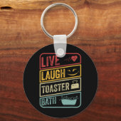 レトロライブ笑いトースターバススケルトンおもしろいハロ キーホルダー (正面)