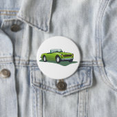 レトロライムグリーンのオープンカー 缶バッジ (インサイチュ)