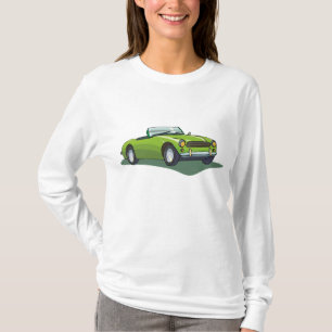 レトロライムグリーンのオープンカー Tシャツ