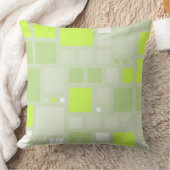 レトロライムグリーン正方形パターン クッション (ブランケット)