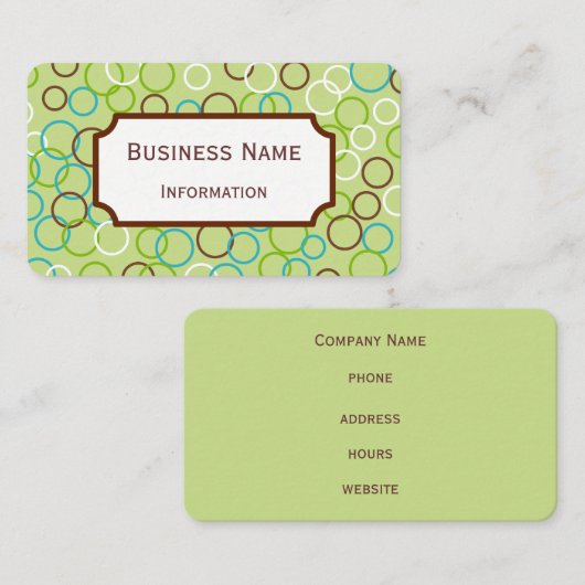 レトロライムサークル名刺 名刺 (正面/裏面)