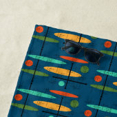 レトロラインと楕円 ビーチタオル (インサイチュ)