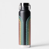レトロラインアーチパステルレインボーカラースクリプト名 ウォーターボトル (正面)