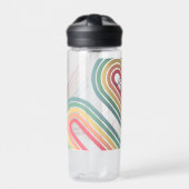 レトロラインアーチパステルレインボーカラースクリプト名 ウォーターボトル (正面)